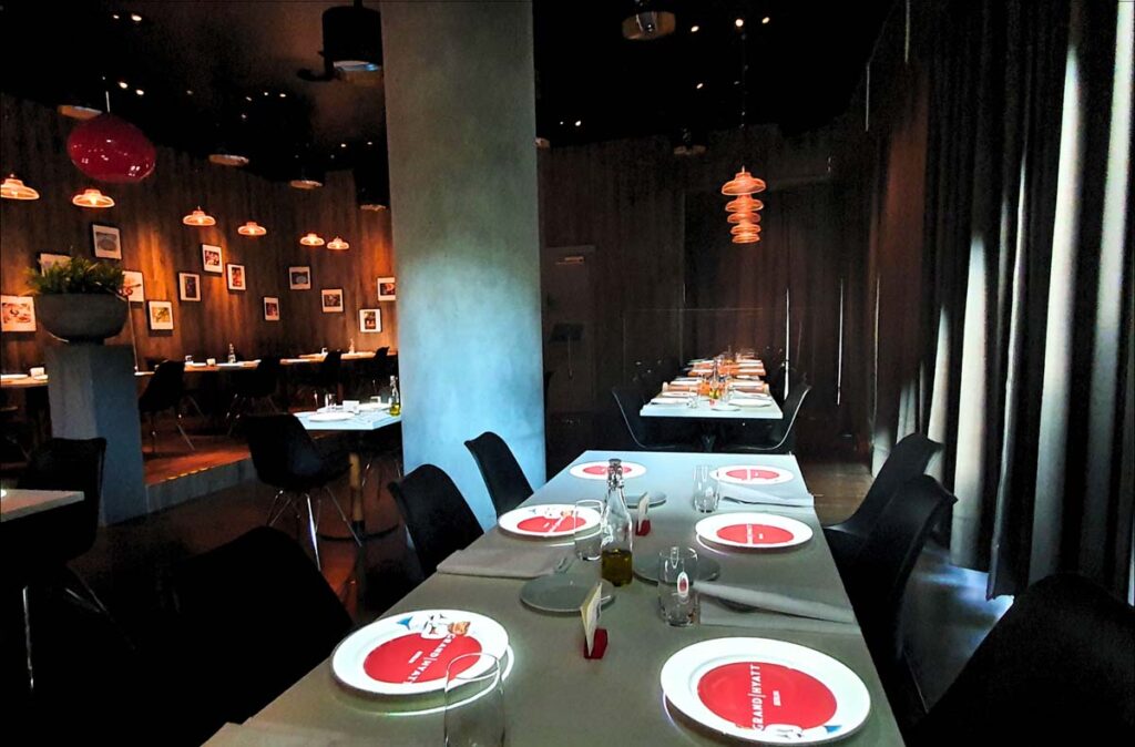 Interior view of Le Petit Chef – one of Berlin's craziest restaurants offering an interactive dining experience.